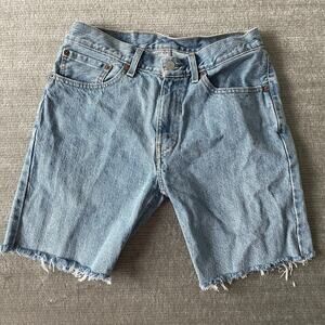 Levi's 505 Shorts Mens 31x 8 Blue Jorts Cut Off Casual Classic Light Wash